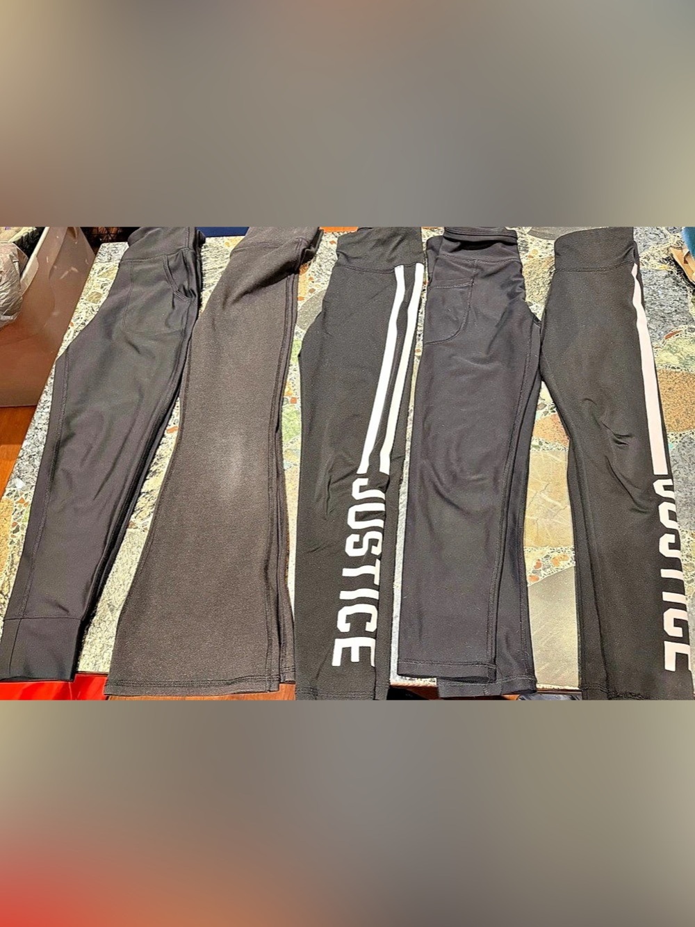 5 Justice Black & White Athletic Leggings size 8